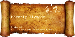 Herczig Tivadar névjegykártya